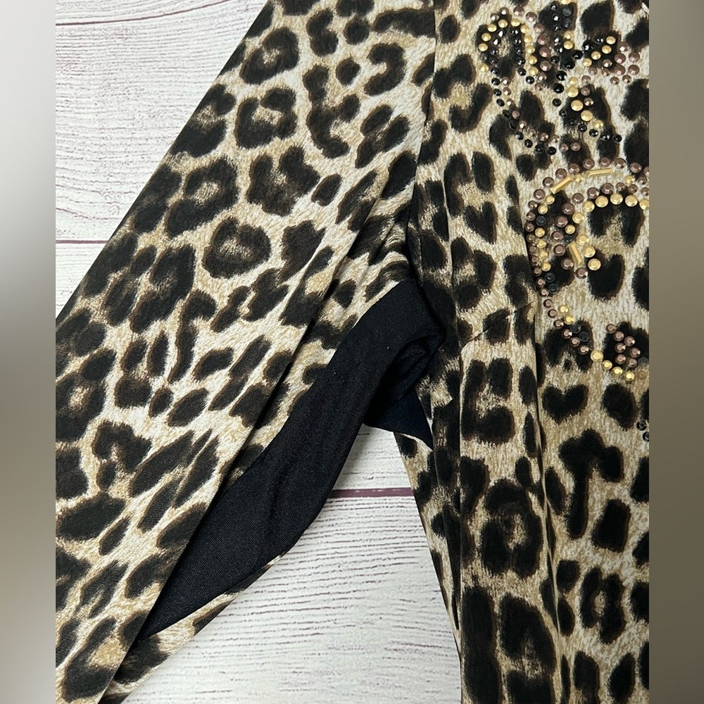 Cache Leopard Cheetah Print Top with Rhinestone Gem Designs - Picture 6 of 7